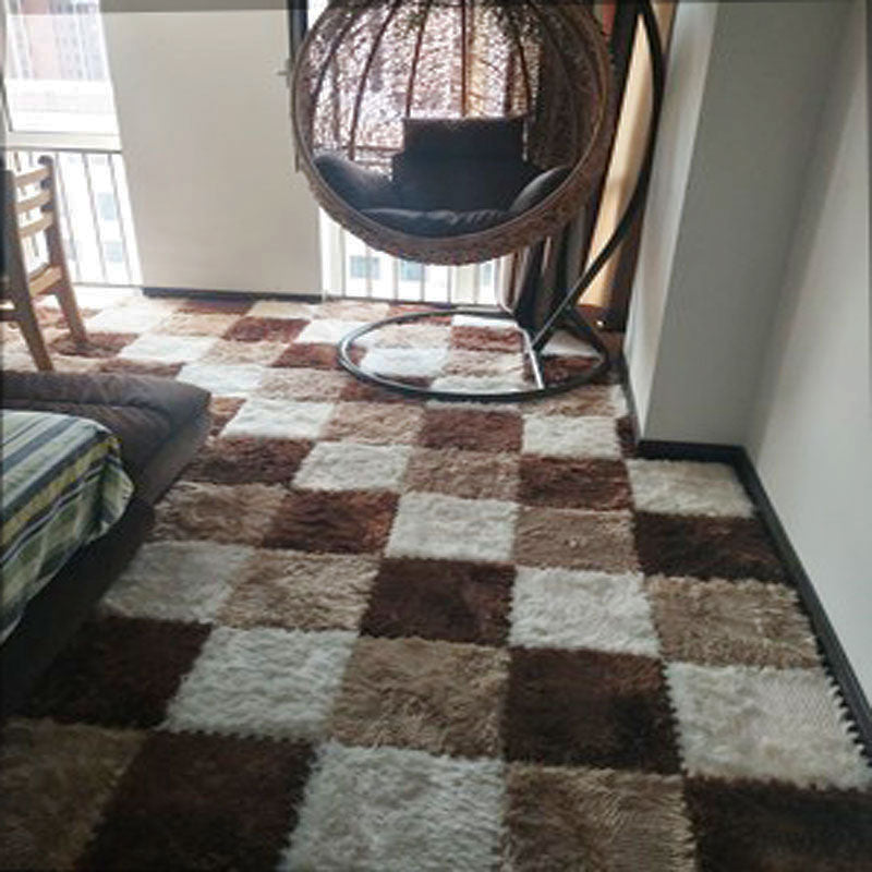 Lisslune | Modern Carpet Tiles Interlocking Color Block Shag Carpet Tiles