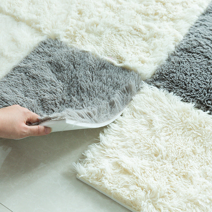 Lisslune | Modern Carpet Tiles Interlocking Color Block Shag Carpet Tiles