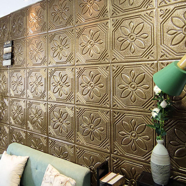 Lisslune | Modern Wall Panel Floral 3D Print Peel and Stick Waterproof Wall Panels
