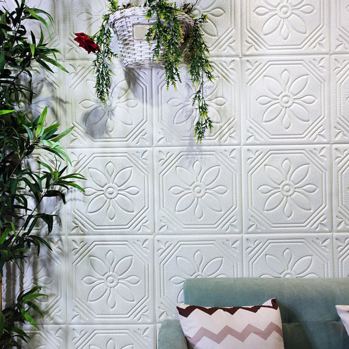 Lisslune | Modern Wall Panel Floral 3D Print Peel and Stick Waterproof Wall Panels