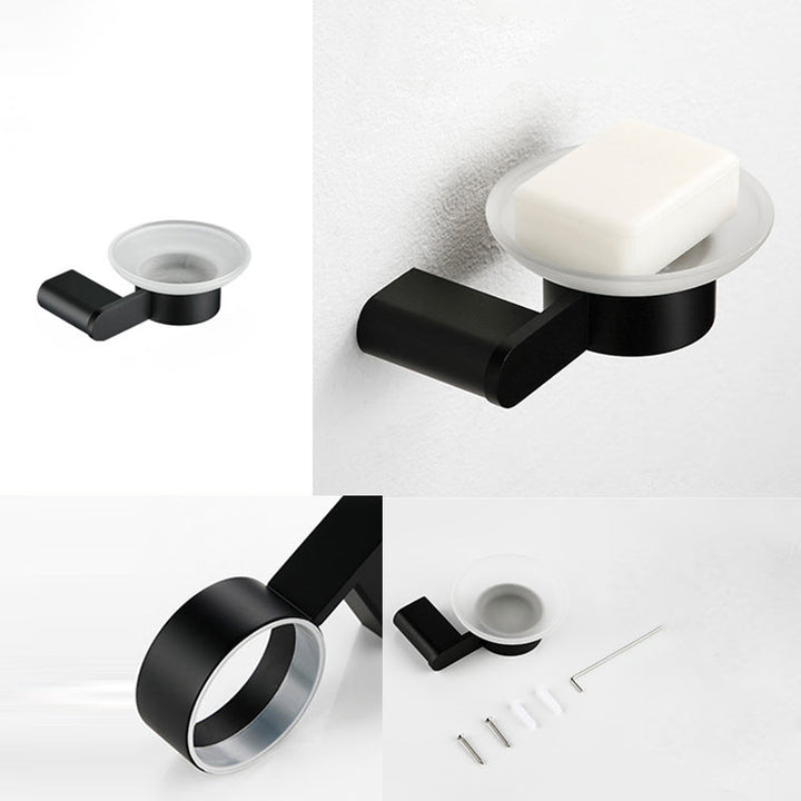 Lisslune | Contemporary bathroom accessory single piece or in set made of black metal