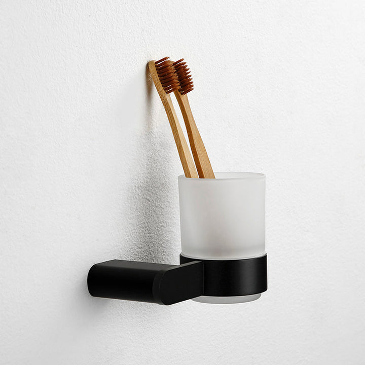 Lisslune | Contemporary bathroom accessory single piece or in set made of black metal