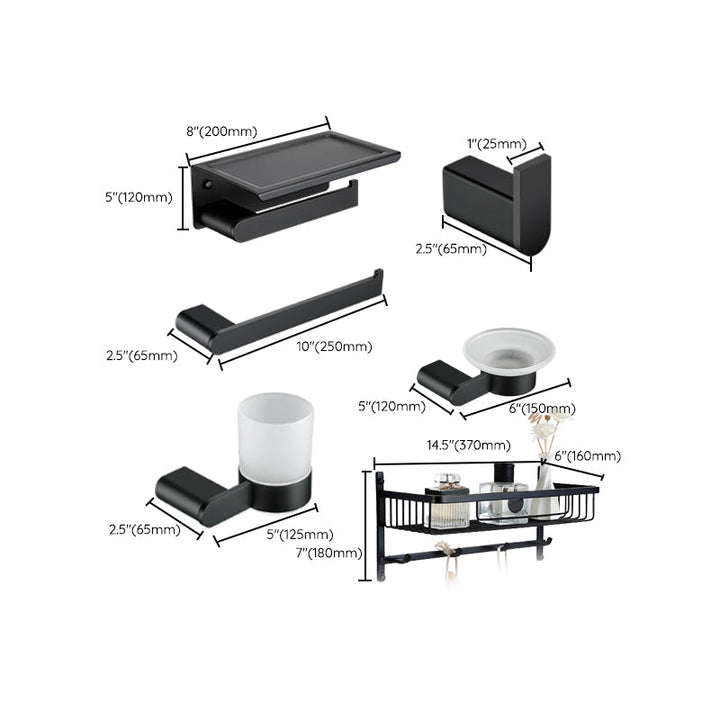 Lisslune | Contemporary bathroom accessory single item or in set made of black metal