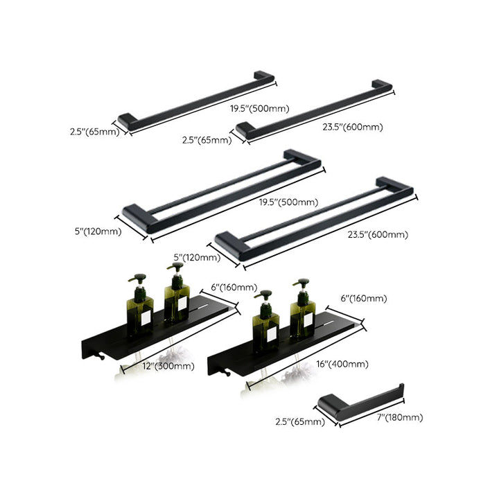 Lisslune | Contemporary bathroom accessory single item or in set made of black metal