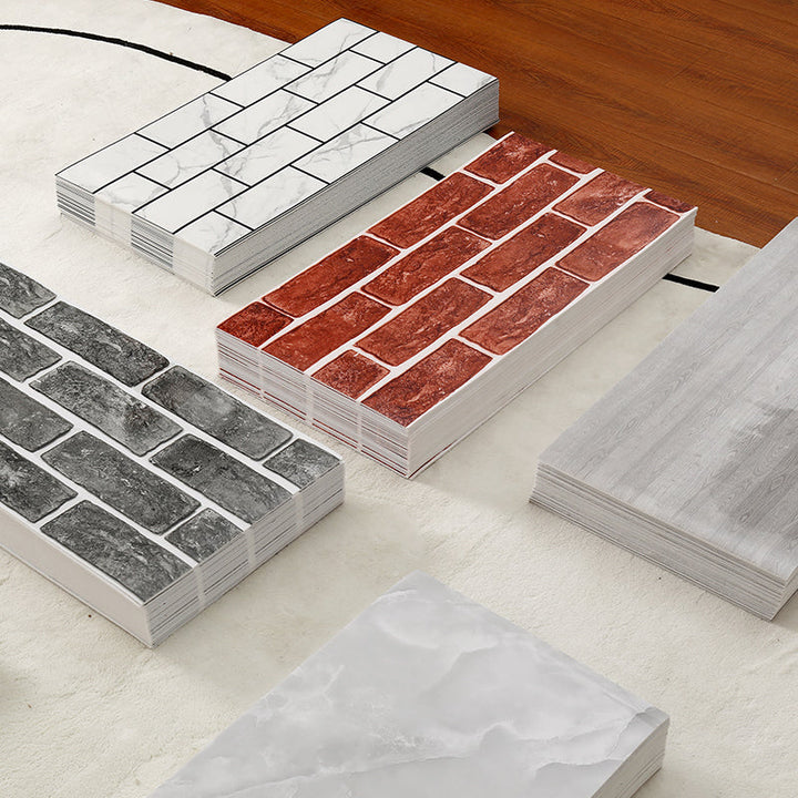 Lisslune | Plastic Peel-and-Stick Back Wall Tiles Waterproof Single_TILE Wallpaper