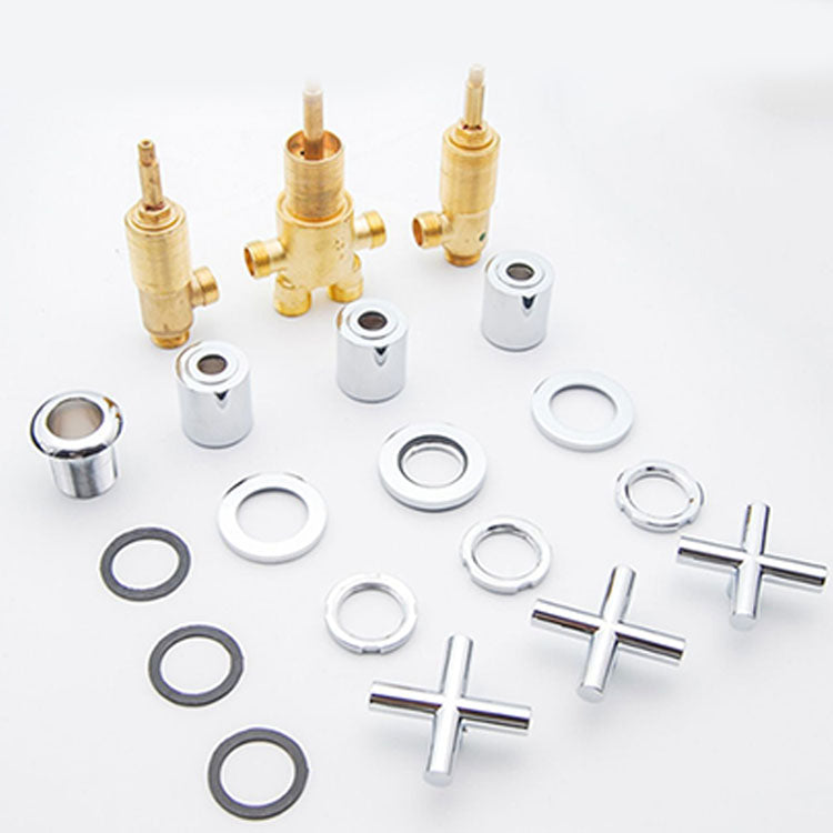 Lisslune | Contemporary Bathroom Faucet Deck Mount Copper Low Arc Swivel Roman Bathtub Faucet Set