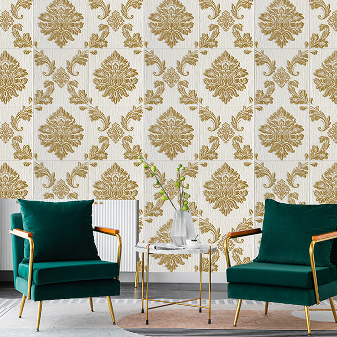 Lisslune | Modern Wall Panel 3D Floral Print Peel and Stick Waterproof Wall Covering