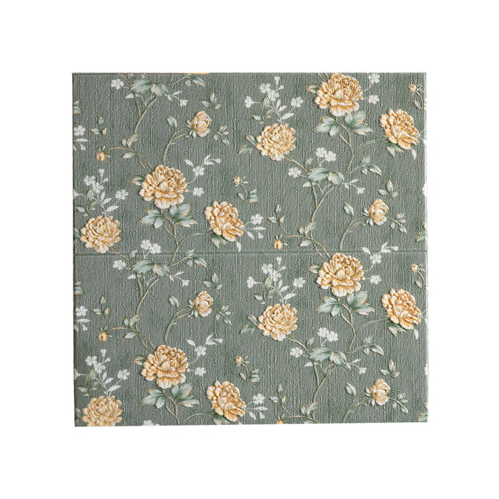Lisslune | Modern Wall Panel 3D Floral Print Peel and Stick Waterproof Wall Covering