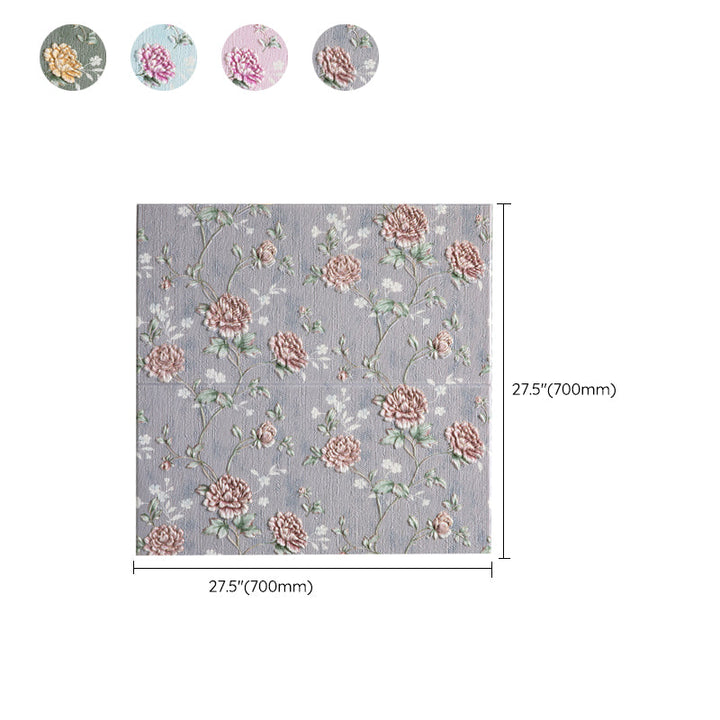 Lisslune | Modern Wall Panel 3D Floral Print Peel and Stick Waterproof Wall Covering