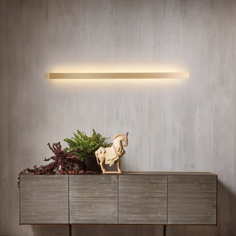 Lisslune | Simple linear wall lamp metal LED staircase wall light in gold, white/warm/natural light