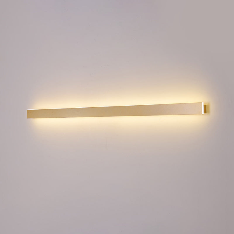 Lisslune | Simple linear wall lamp metal LED staircase wall light in gold, white/warm/natural light
