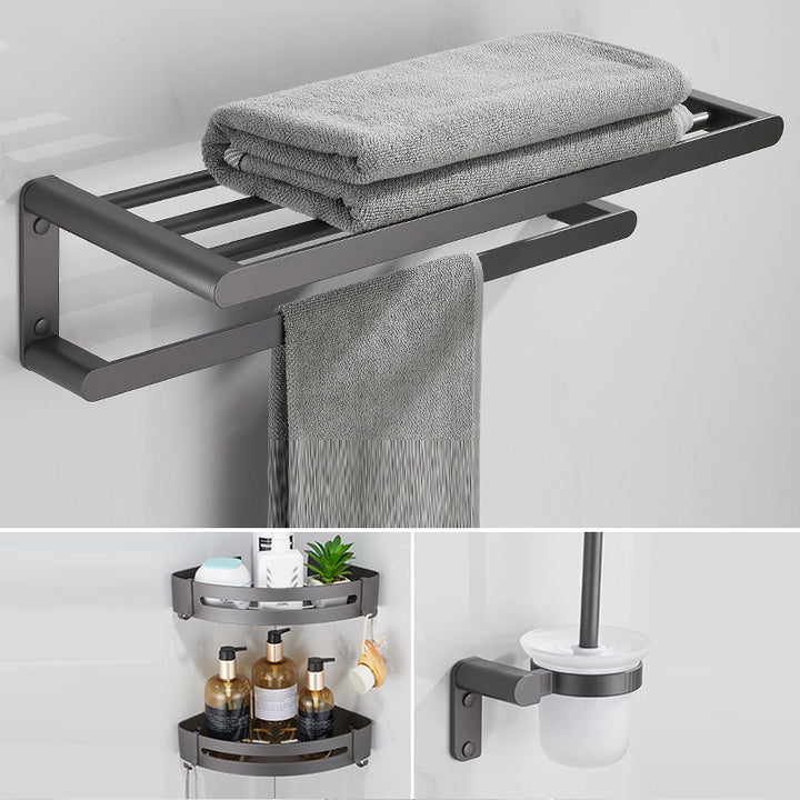 Lisslune | Modern Gray Bathroom Accessory As a Single Piece or As a Set Made of Metal