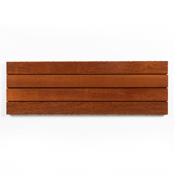 Lisslune | 4-Slat Wood Deck/Patio Floor Tiles Interlocking Installation Floor Tiles