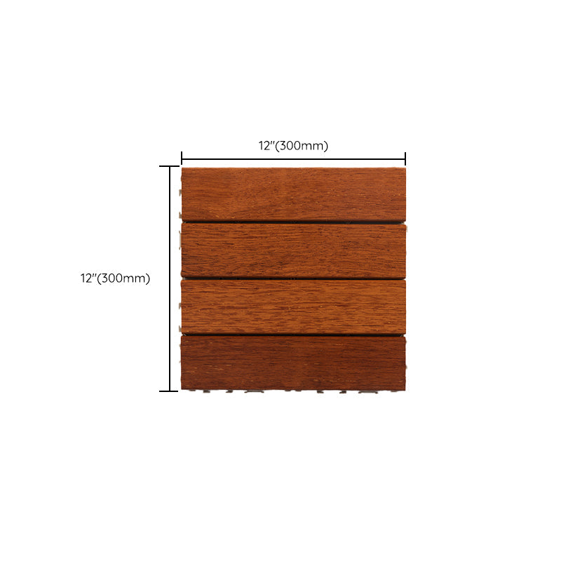 Lisslune | 4-Slat Wood Deck/Patio Floor Tiles Interlocking Installation Floor Tiles