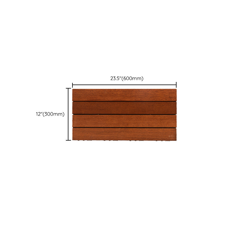 Lisslune | 4-Slat Wood Deck/Patio Floor Tiles Interlocking Installation Floor Tiles