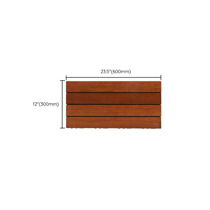 Lisslune | 4-Slat Wood Deck/Patio Floor Tiles Interlocking Installation Floor Tiles