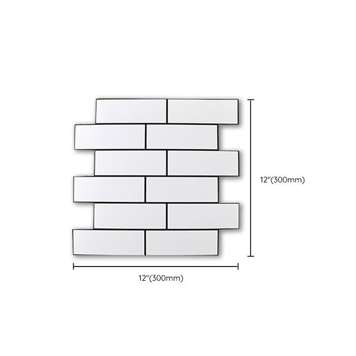 Lisslune | Plastic Peel & Stick Subway Tiles Contemporary Waterproof Peel & Stick Subway Tiles