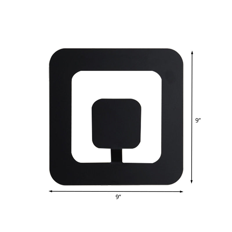 Lisslune | Minimalistic square wall lamp fixture made of iron 7"/9" wide LED bedroom wall lighting ideas in black
