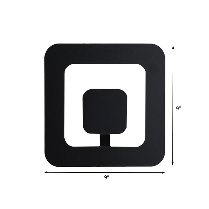 Lisslune | Minimalistic square wall lamp fixture made of iron 7"/9" wide LED bedroom wall lighting ideas in black