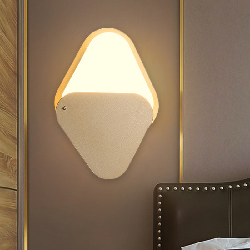 Lisslune | Metallic Triangle Wall Lighting Fixture Simple LED Gold Wall Mount Wall Lamp with Rotatable Design for Bedroom