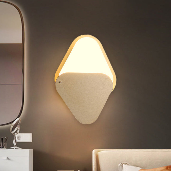 Lisslune | Metallic Triangle Wall Lighting Fixture Simple LED Gold Wall Mount Wall Lamp with Rotatable Design for Bedroom