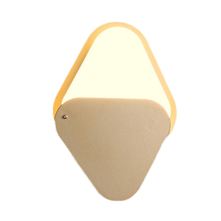 Lisslune | Metallic Triangle Wall Lighting Fixture Simple LED Gold Wall Mount Wall Lamp with Rotatable Design for Bedroom
