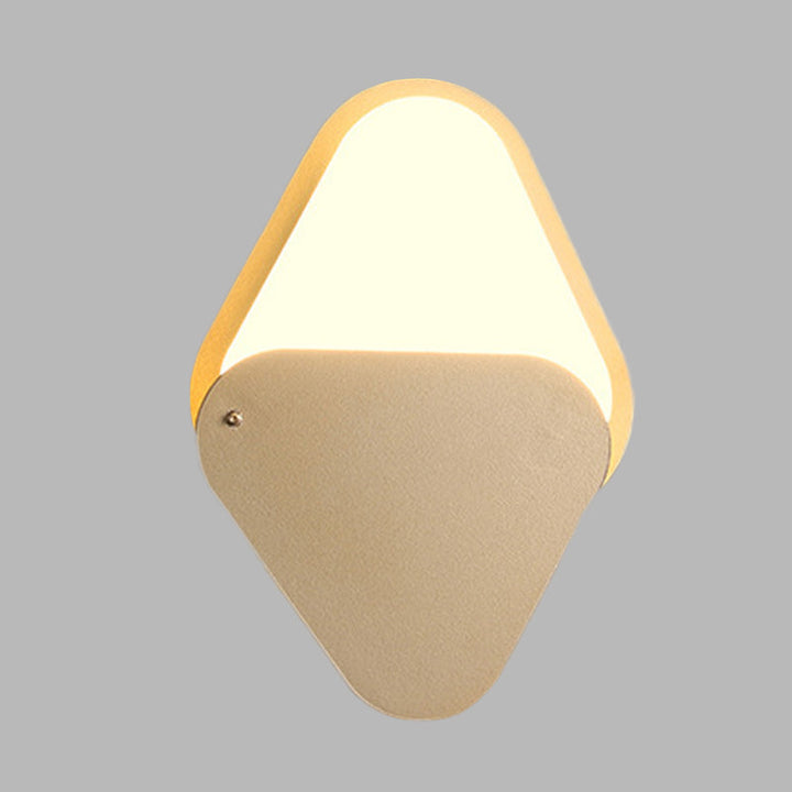 Lisslune | Metallic Triangle Wall Lighting Fixture Simple LED Gold Wall Mount Wall Lamp with Rotatable Design for Bedroom