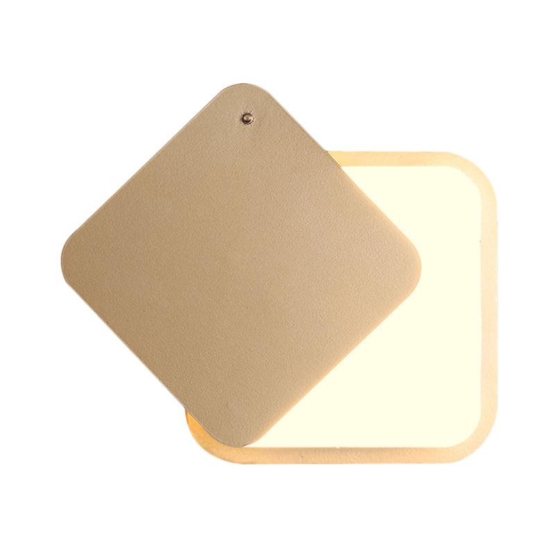 Lisslune | Gold Finish Square Wall Lighting Modernism LED Metal Wall Lamp with Rotatable Design
