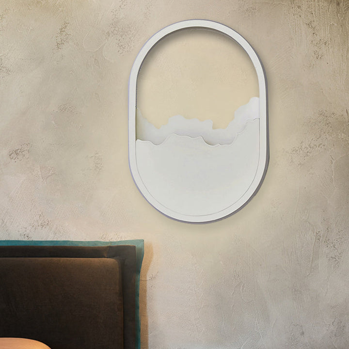 Lisslune | Aluminium Oval Wall Lamp Light Modern LED White Wall Lamp with Cracked Design in Warm/White/Natural Light