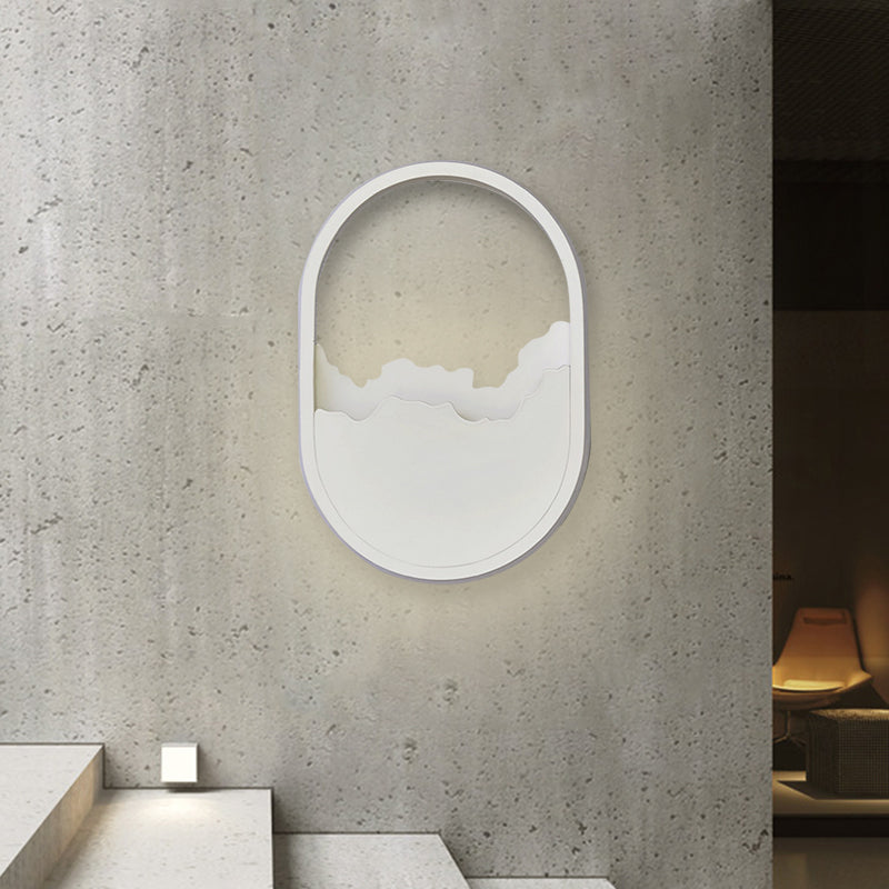 Lisslune | Aluminium Oval Wall Lamp Light Modern LED White Wall Lamp with Cracked Design in Warm/White/Natural Light