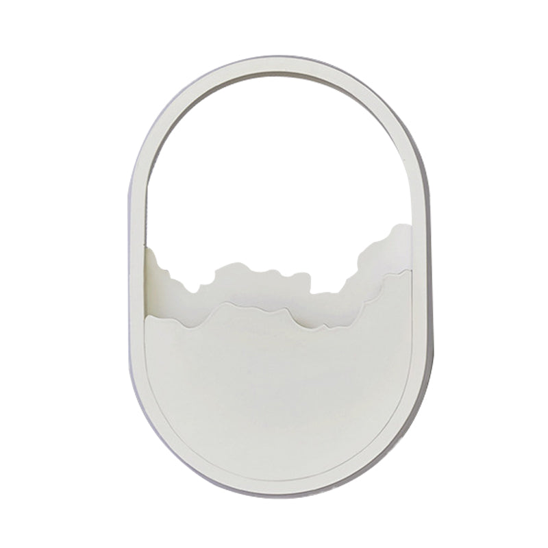 Lisslune | Aluminium Oval Wall Lamp Light Modern LED White Wall Lamp with Cracked Design in Warm/White/Natural Light