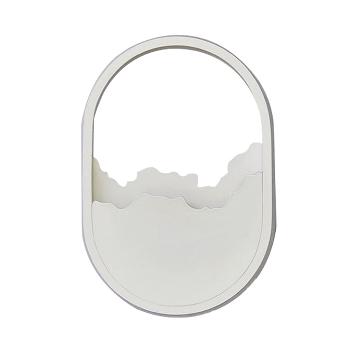 Lisslune | Aluminium Oval Wall Lamp Light Modern LED White Wall Lamp with Cracked Design in Warm/White/Natural Light