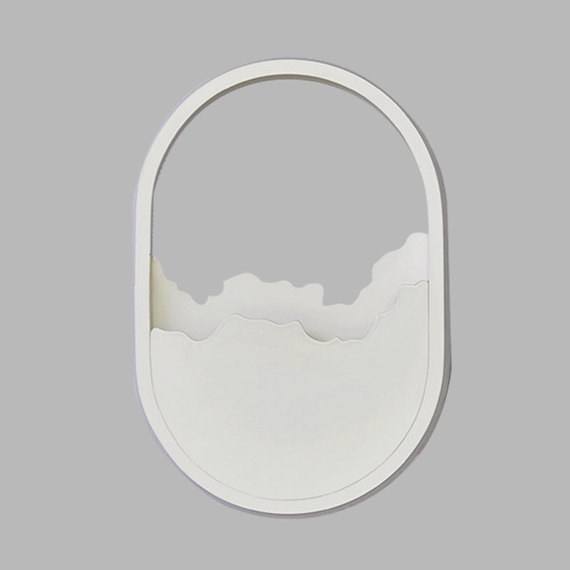 Lisslune | Aluminium Oval Wall Lamp Light Modern LED White Wall Lamp with Cracked Design in Warm/White/Natural Light