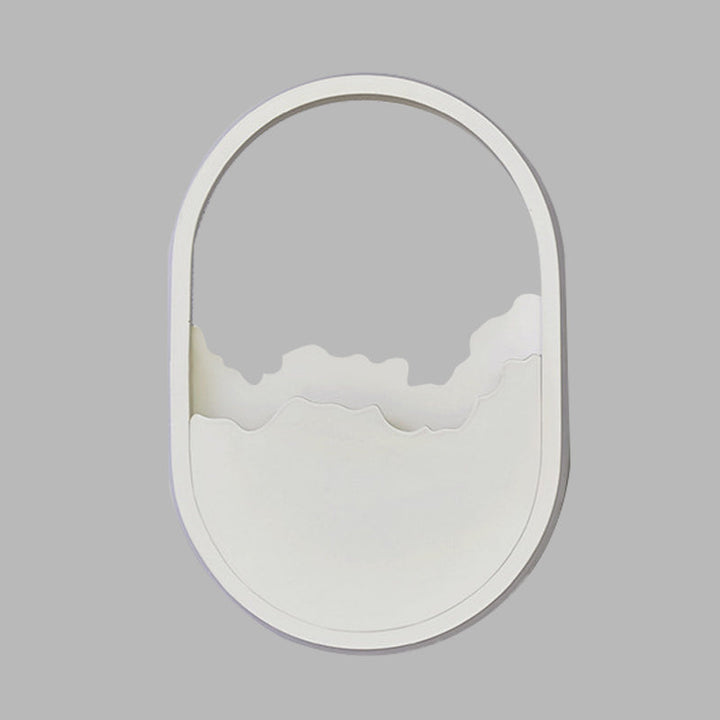 Lisslune | Aluminium Oval Wall Lamp Light Modern LED White Wall Lamp with Cracked Design in Warm/White/Natural Light