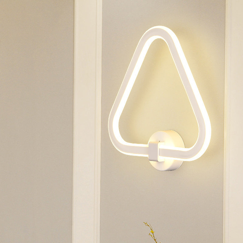 Lisslune | White Triangle Frame Wall Mount Light Modernism LED Acrylic Wall Lamp Wall Light for Balcony