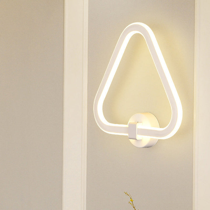 Lisslune | White Triangle Frame Wall Mount Light Modernism LED Acrylic Wall Lamp Wall Light for Balcony