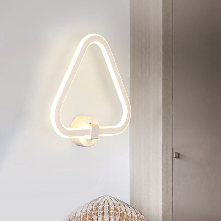 Lisslune | White Triangle Frame Wall Mount Light Modernism LED Acrylic Wall Lamp Wall Light for Balcony