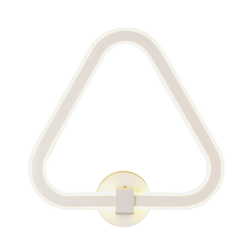 Lisslune | White Triangle Frame Wall Mount Light Modernism LED Acrylic Wall Lamp Wall Light for Balcony