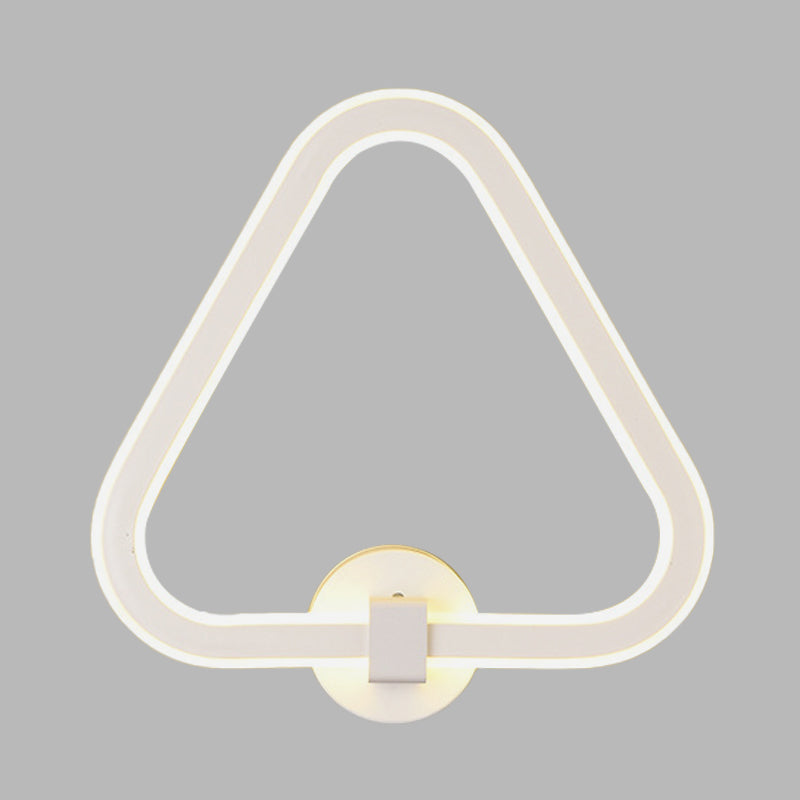 Lisslune | White Triangle Frame Wall Mount Light Modernism LED Acrylic Wall Lamp Wall Light for Balcony