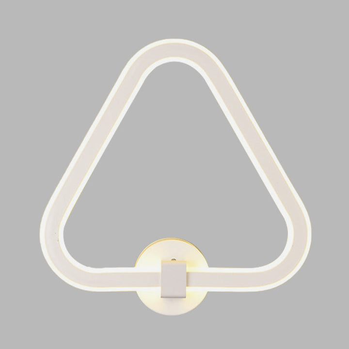 Lisslune | White Triangle Frame Wall Mount Light Modernism LED Acrylic Wall Lamp Wall Light for Balcony
