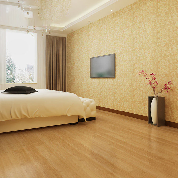 Lisslune | Rectangle PVC Flooring Smooth Peel and Stick Wood Look Vinyl Floor