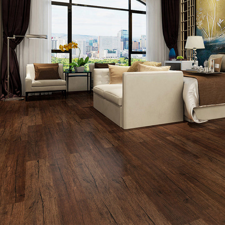Lisslune | Rectangle PVC Flooring Smooth Peel and Stick Wood Look Vinyl Floor