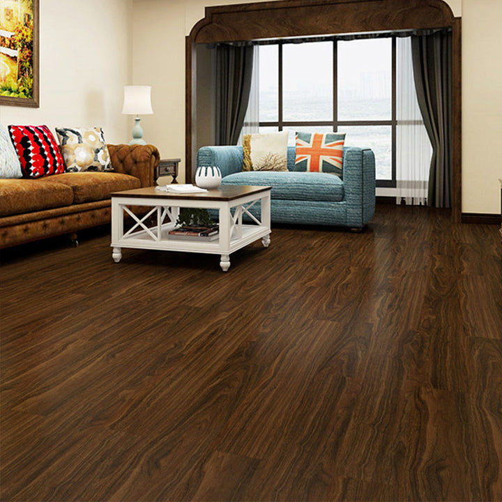 Lisslune | Rectangle PVC Flooring Smooth Peel and Stick Wood Look Vinyl Floor
