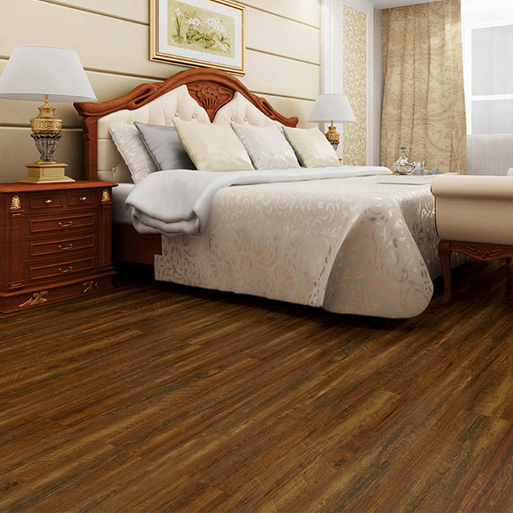 Lisslune | Rectangle PVC Flooring Smooth Peel and Stick Wood Look Vinyl Floor