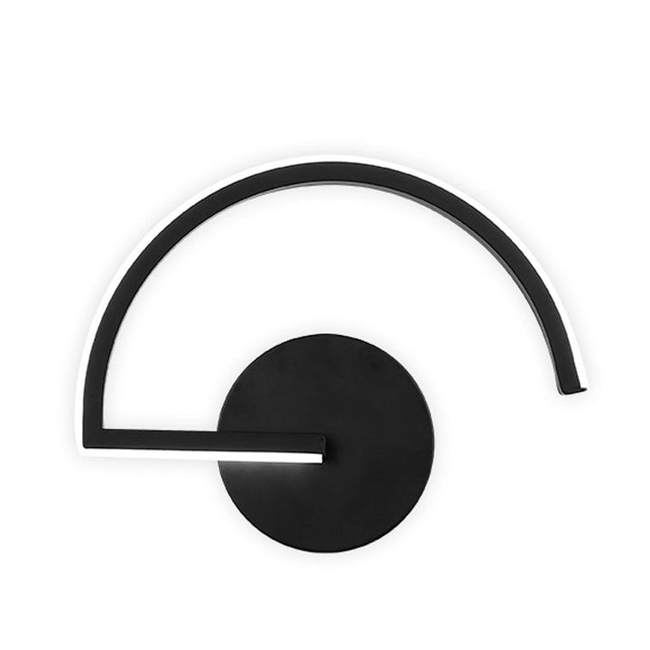 Lisslune | Black Half-Circle Wall Light Minimalist LED Iron Wall-Mounted Wall Light for Bedroom in Warm/White Light