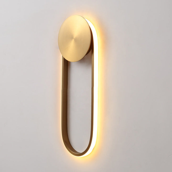 Lisslune | Brass Arch Shape Wall Light Postmodern LED Metal Wall Mounted Lamp for Bedroom