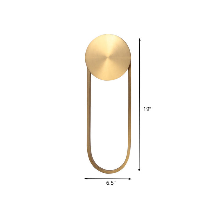 Lisslune | Brass Arch Shape Wall Light Postmodern LED Metal Wall Mounted Lamp for Bedroom
