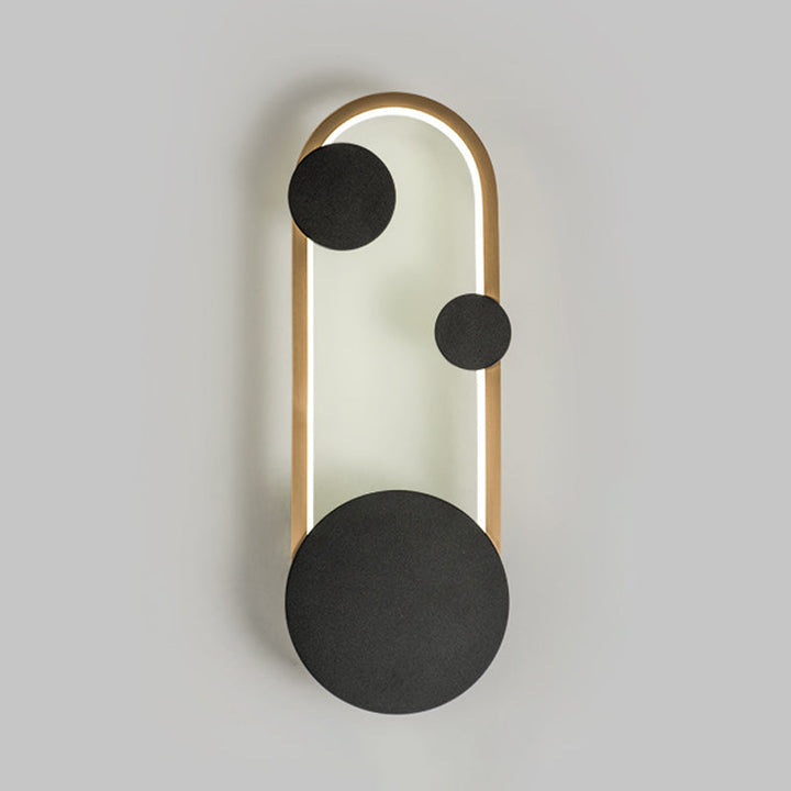 Lisslune | Metallic Arch Wall Sconces Lighting Post-Modern LED Wall Lamp Light in Black and Gold, Warm/White Light