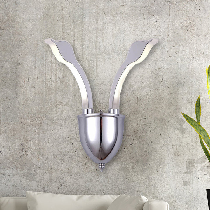 Lisslune | Swan Head Wall Lighting Modern Metal 2-Light Chrome LED Wall Sconce with Acrylic Shade in Warm/White Light