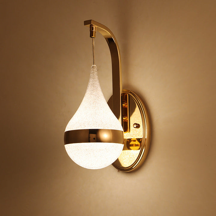 Lisslune | Acrylic Water Drop Wall Light Modernism LED Wall Lamp with Gold Backplate